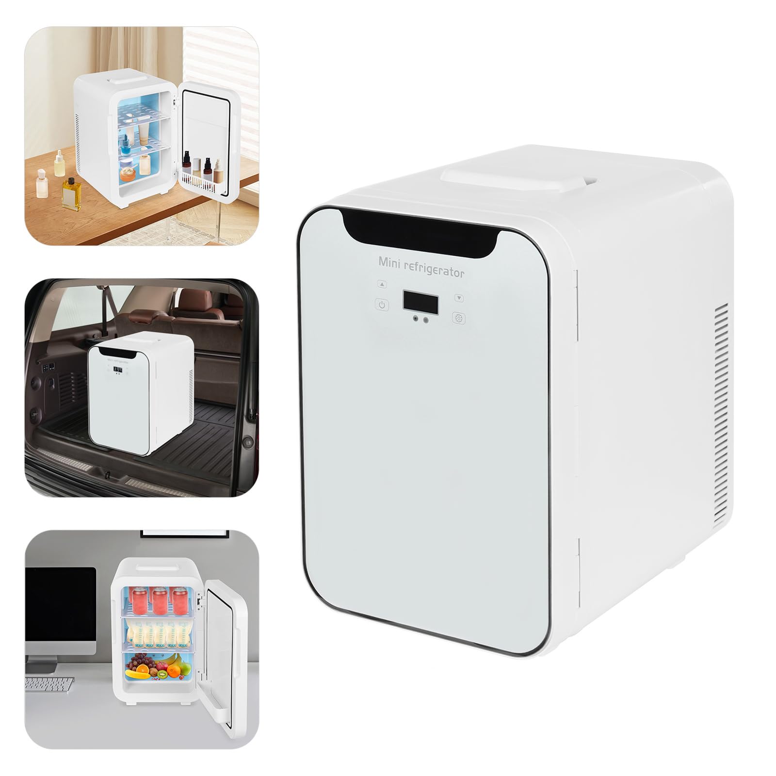 Tragbarer Mini-Kühlschrank mit Kühl- & Heizfunktion, Digitalanzeige, Leicht & Kompakt Für Auto & Büro, Geräuscharme Kühlung, Umweltfreundlich, 16L Kapazität