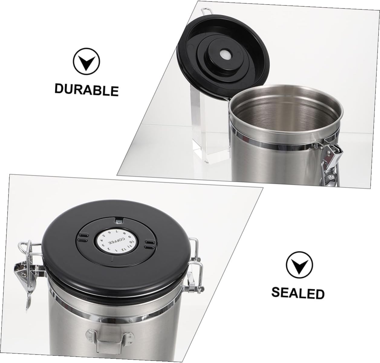 TOYANDONA Airtight Sealed Container for Cat and Dog Food Stainless Steel Grain Storage Jar with Spoon 1.8l Pet Food Storage for Dry Kibble and Snacks