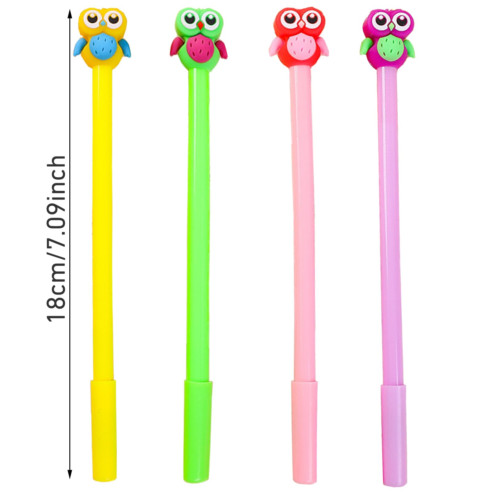 40 bolígrafos de búho, bolígrafos de tinta negra de animales, bolígrafos de tinta de gel Kawaii de 0.5 mm para niños, escuela, oficina, hogar, regalos de estudiantes, recuerdos de fiesta