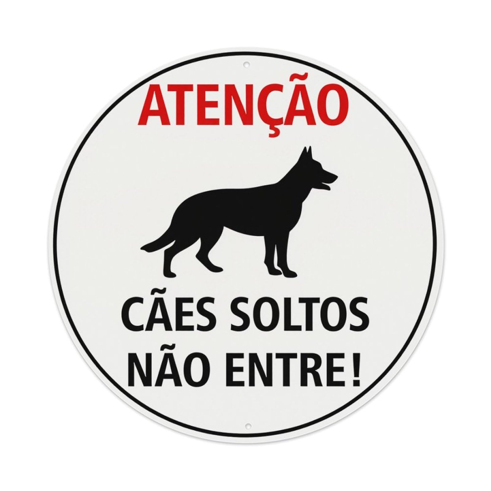 Attention Loose Dogs Do Not Enter Round Tin Sign Retro Metal Sign for Cafe Bar Pub Home Game Room Gym Club Wall Decoration Vintage Metal Poster 8x8 Inch