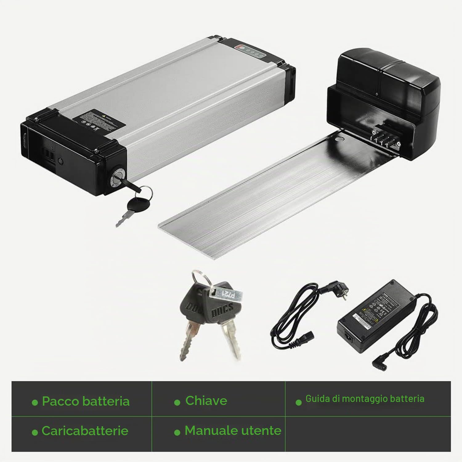 Batteria 36V 15.6Ah 561Wh agli ioni di Litio delle Biciclette Elettriche Batteria al Litio con e 2A Caricabatteria per E-bike Mifa, Prophete，E-GO! Wondervelo,Hapex