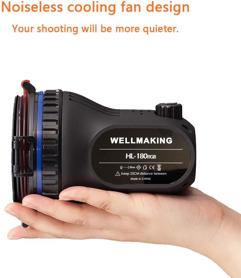 🛒 Crazy Deals WELLMAKING COB RGB Full Color Light Upgraded for Video Camera Portable 18W Bi-Color 12W RGB AC/DC Power Supply Fresnel Lens with Barn Door for Video Shooting,YouTube and Christmas Video
