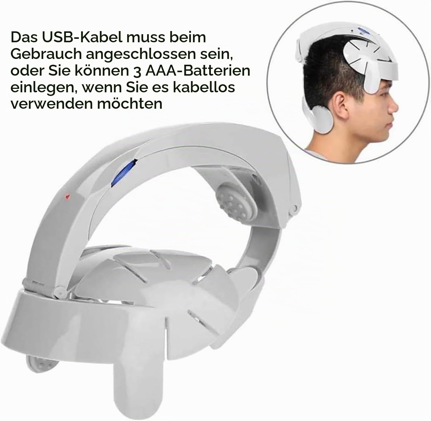 Elektrisches Kopfmassagegerät Helm-Massagegerät, Haushalts-Kopfhautmassagegerät, Verstellbar, Benutzerfreundliches Design, Zur Entspannung Des Kopfes Und Förderung Der Durchblutung, Geschenk