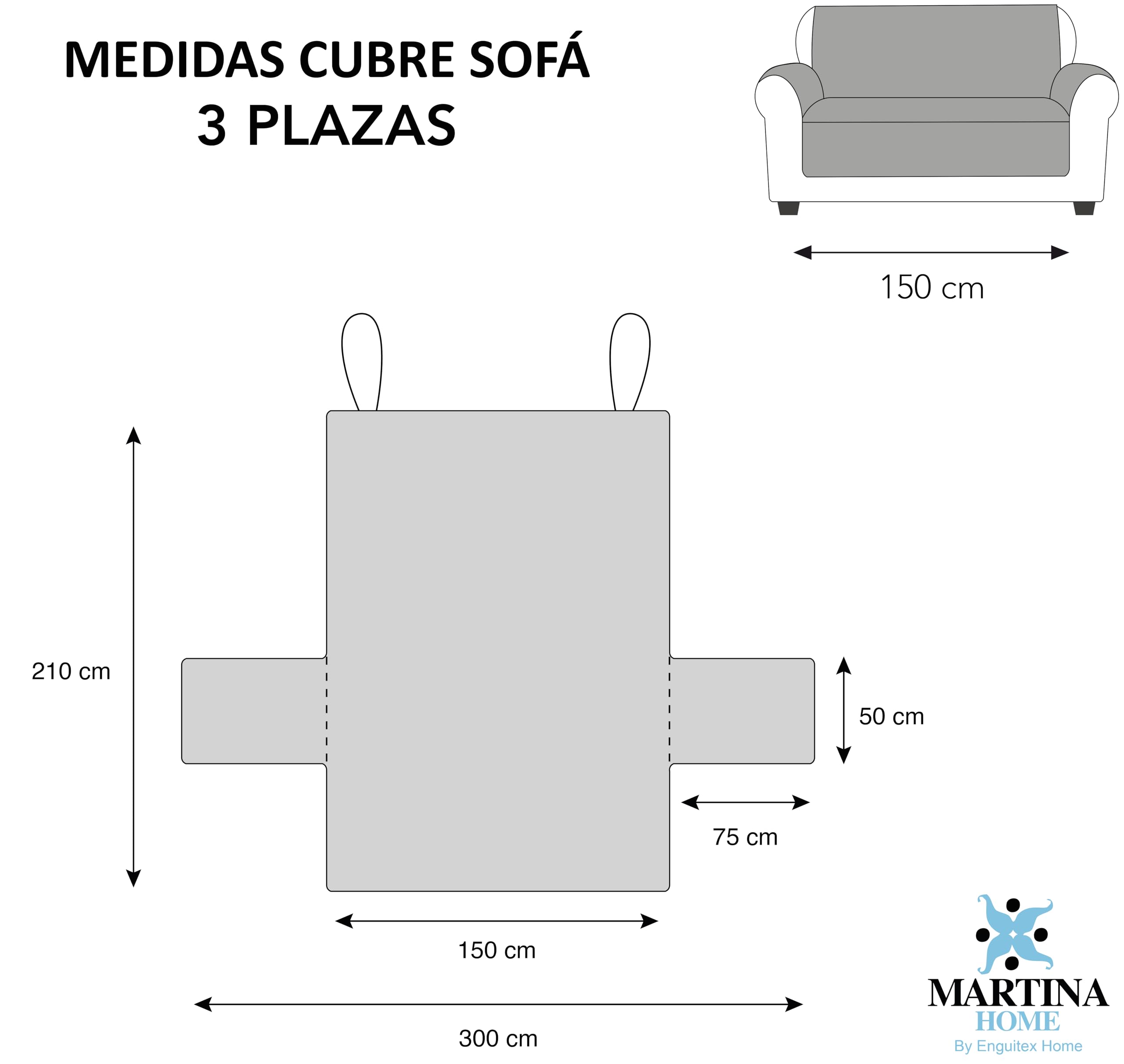 Martina Home Cubre Sofa Acolchado, Verde/Botella, 3 Plazas (Diamond)
