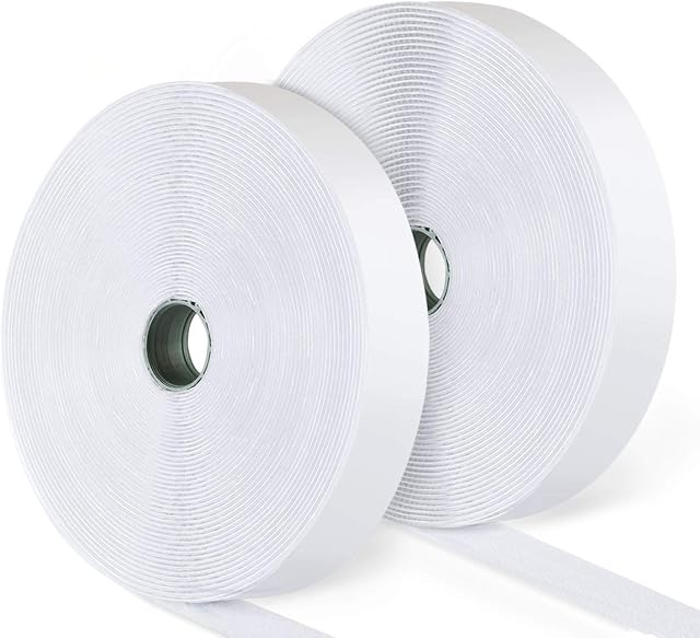 ilauke 15M Hook and Loop Tape, Self Adhesive Tape Heavy Duty Reusable Double Sided Sticky Back Fastening Tape
