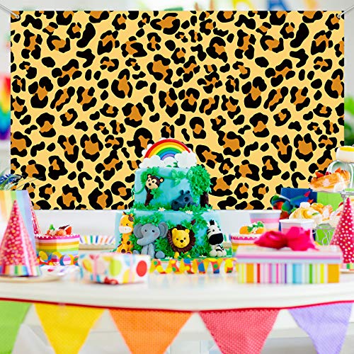 image for Boao Leopard Print Backdrop Banner Zoo Jungle Safari Themed Party Deco