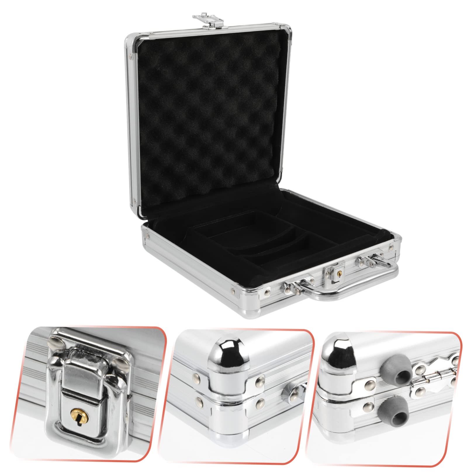BESTonZON Étui en Alliage pour Jetons de Poker et Cartes, Portable Poignée, Capacité 100 Jetons, Protection Sécurisée, Mallette Compacte pour Jeux de Cartes et Poker Professionnel