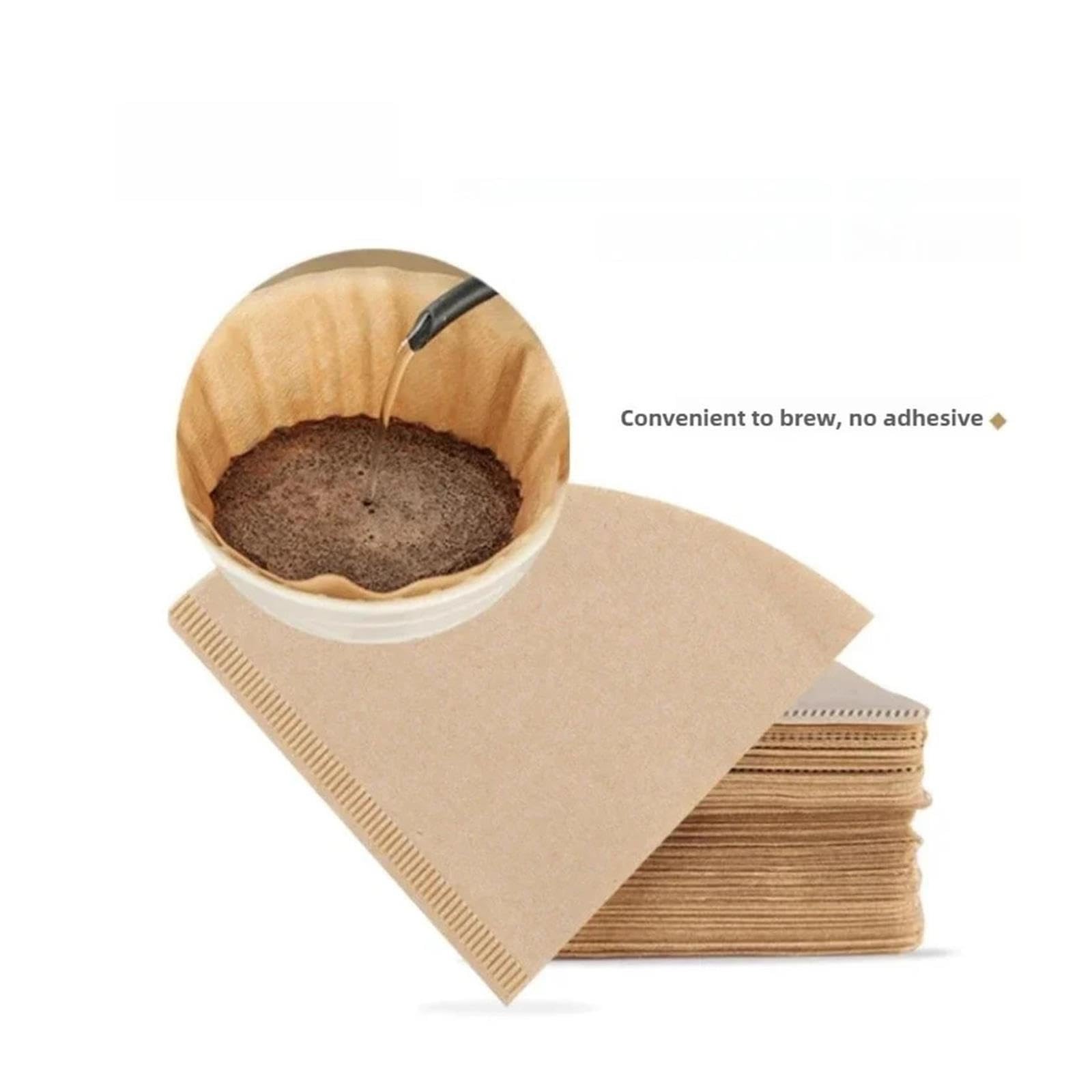 50/100/200 Stück Einweg-Kaffeefilterpapier – Natürliche Kegelfilter(White 200pcs)