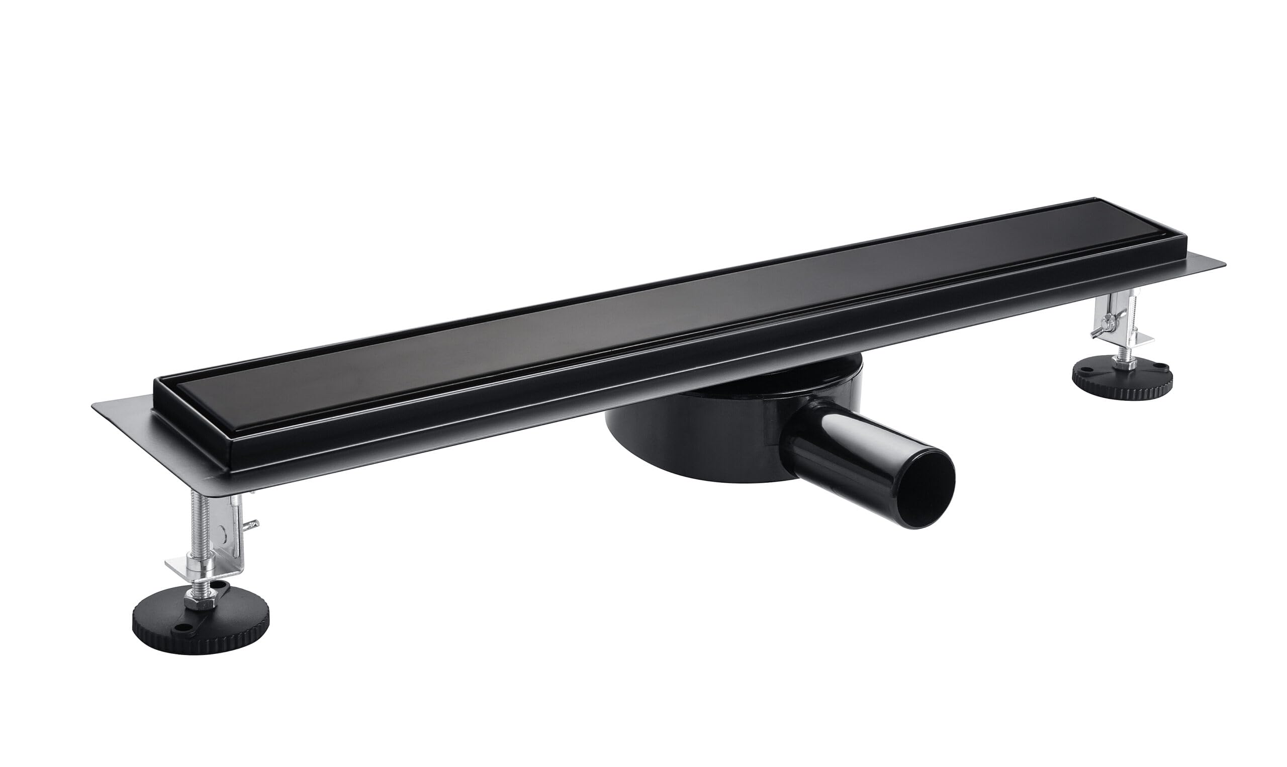 Duschrinne AquaUno Basic 360 – 100 cm Schwarz | AISI-304-Edelstahl; 49 l/min; 57 mm Einbauhöhe; Nass-/Trocken-Siphon; für bodengleiche Duschen