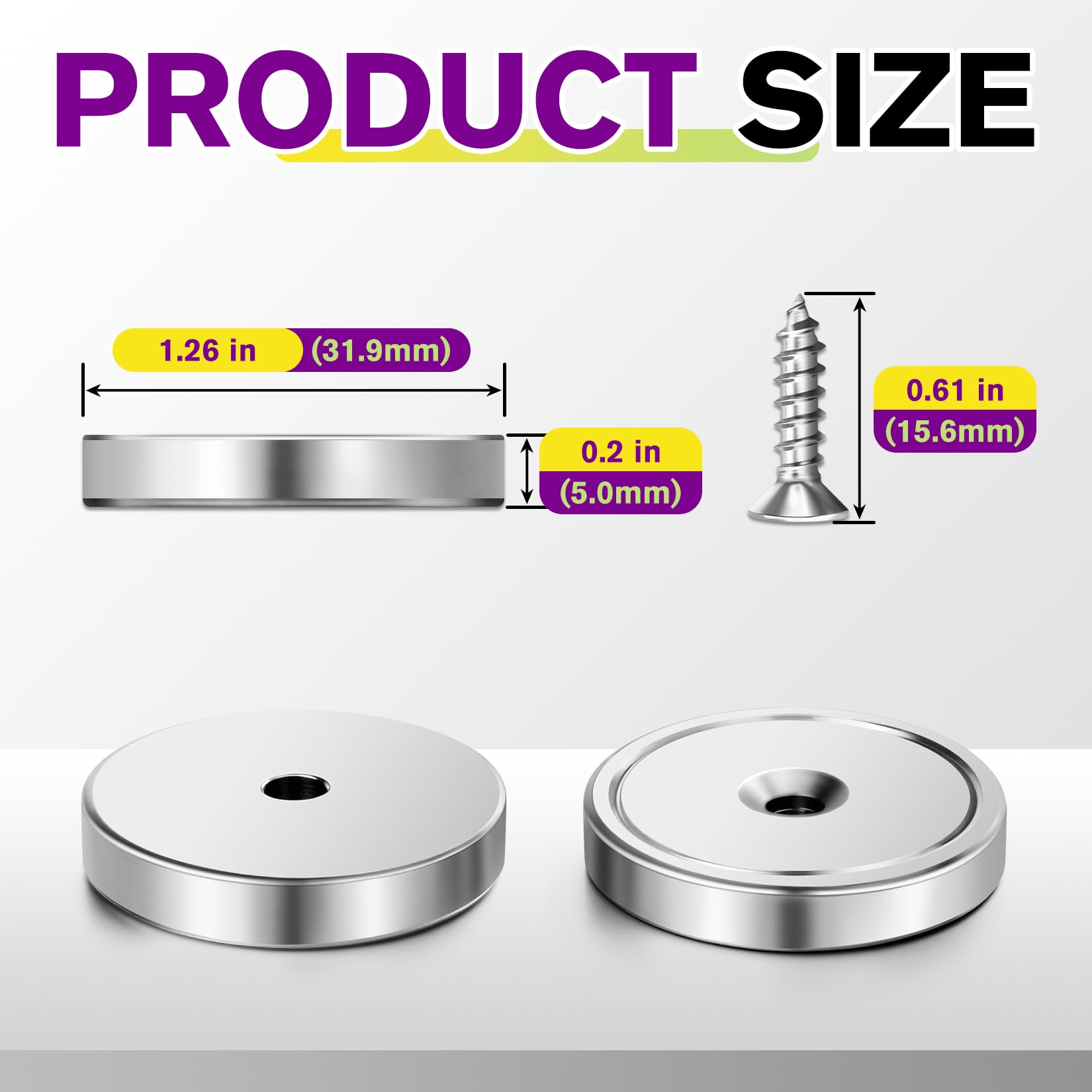 NIUKNOW 8 Pack Magnets with Holes, 110 LBS Super Strong Magnets Heavy Duty — Amazon image 2
