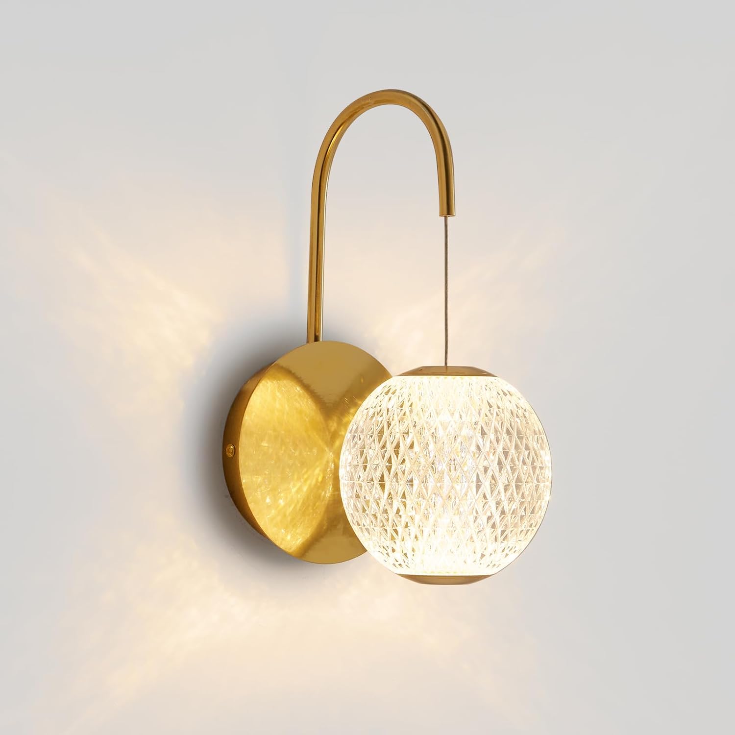 Modern Wall Sconces,LED Sconces Wall Lighting,Antique Brass Gold Wall
