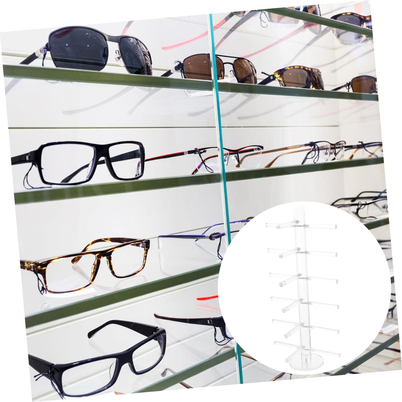 Estante Transparente para Gafas de Acrílico Estructura Sólida y Diseño Simple para Organizar Gafas de Sol en Tienda o Uso Personal