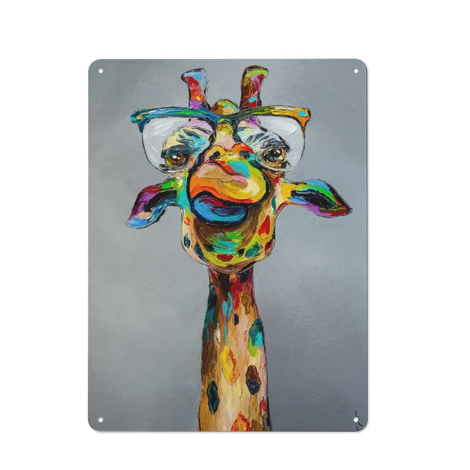Junmoney Style-12 Tin Wall Plaque 40X30cm With Professor Longneck For Workshop Wall, With Clear Retro Wall Decor Character