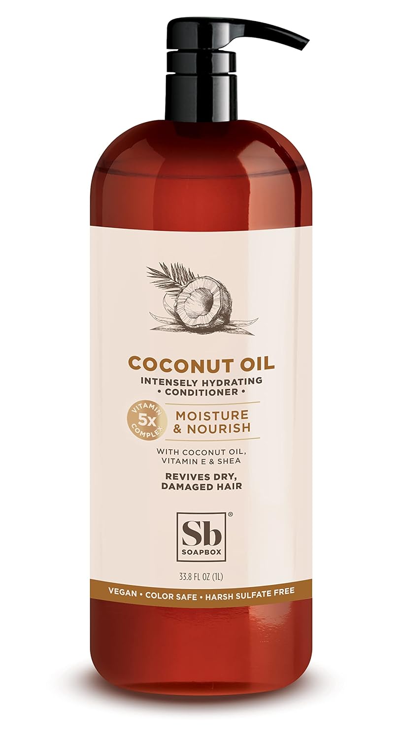 Soapbox Coconut Oil Conditioner, Sulfate & Paraben Free, Silicone Free, Color Safe, and Vegan Hair Conditioner (33.8 Ounces) Soapbox Coconut Oil Conditioner, Sulfate & Paraben Free, Silicone Free, Color Safe, and Vegan Hair Conditioner (33.8 Ounces)