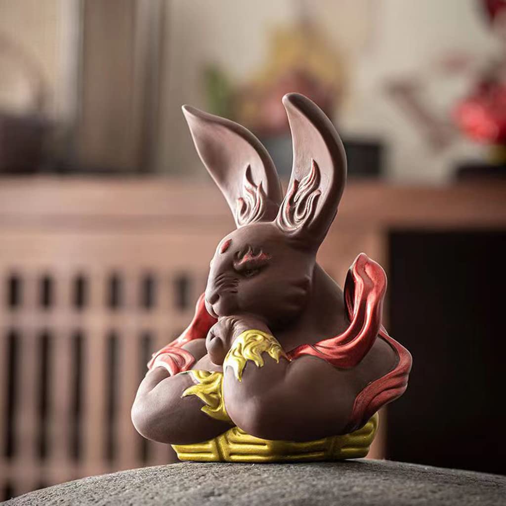 干支の置物　うさぎ Amazon.co.jp: 干支 卯 うさぎ 筋肉 置物 約13.8×9.2×15.7cm