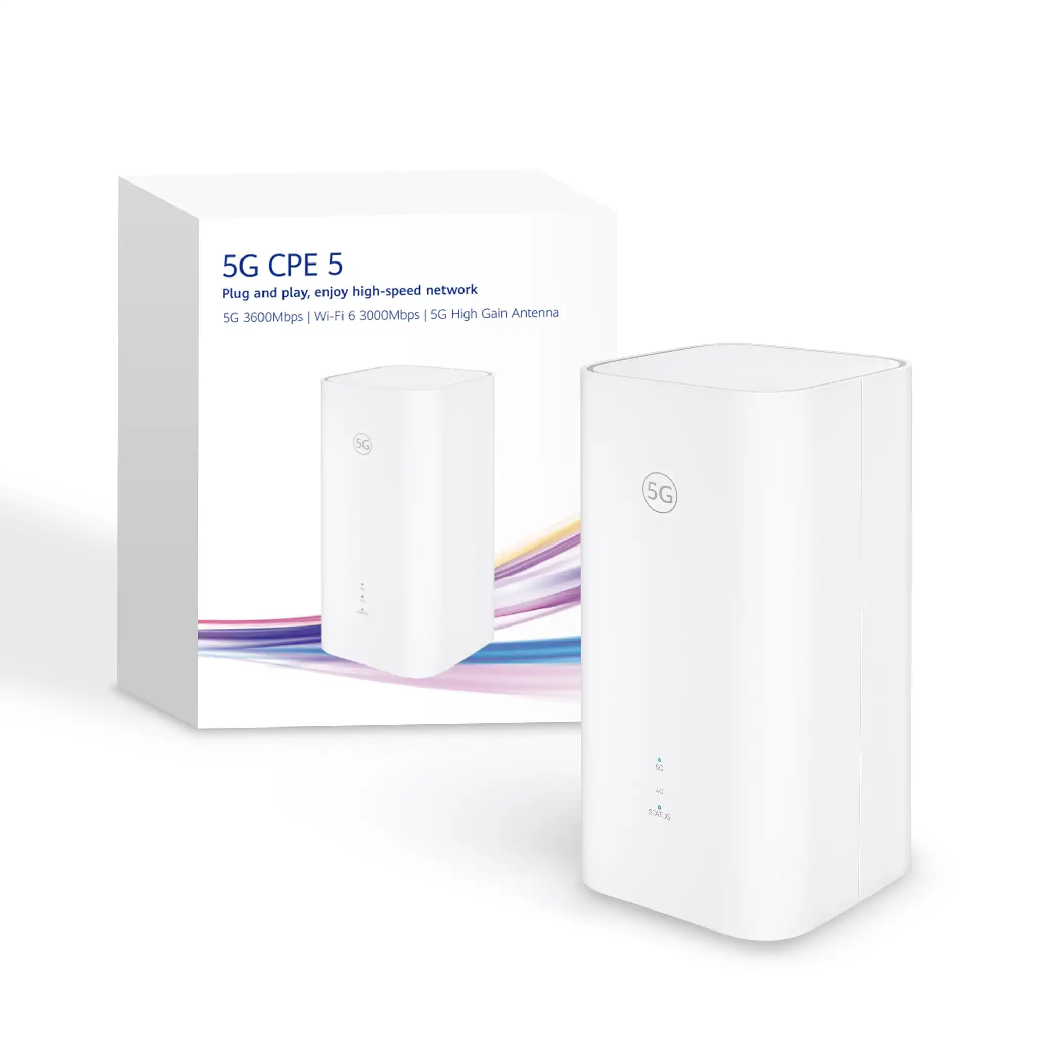 5G CPE 5, H155, 5G Router SIM, Wi-Fi 6 AX3000, DL 3600 Mbit/s/UL 500 Mbit/s, 9-dBi-Antenne mit hoher Verstärkung, LAN/WAN-Anschluss, WLAN-Diagnose, Home Broadband Mesh+, 30 Monate Garantie