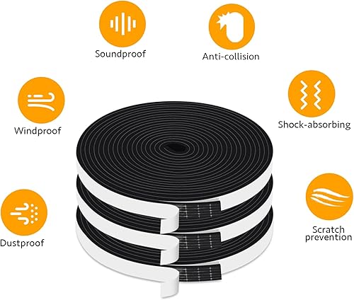 Miniatura 3 de Cinta aislante de espuma adhesiva fuerte mejorada, tira de sellado de puerta de ventana insonorizada, refrigeración de tira de sellado de CA de alta