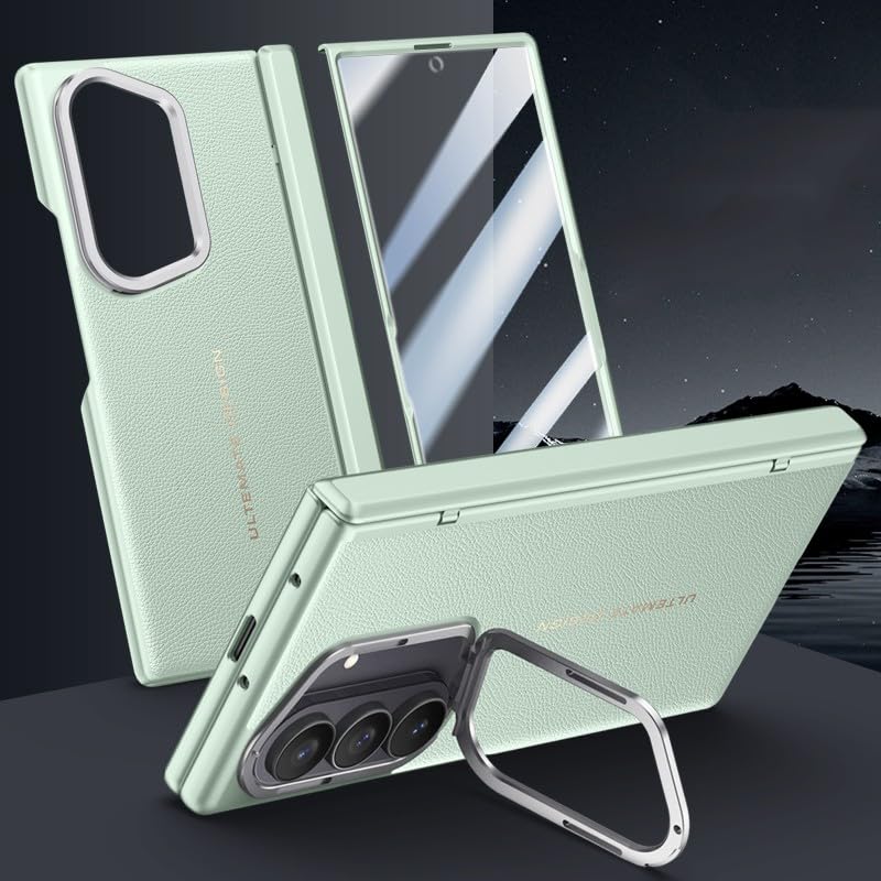 Housse Samsung Galaxy Z Fold 7 vert clair style business avec support de visionnage