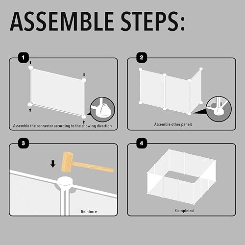 Miniatura 8 de allisandro Corralito transparente para mascotas pequeño, corral transparente para mascotas, para el hogar, valla divisora plegable para conejillos