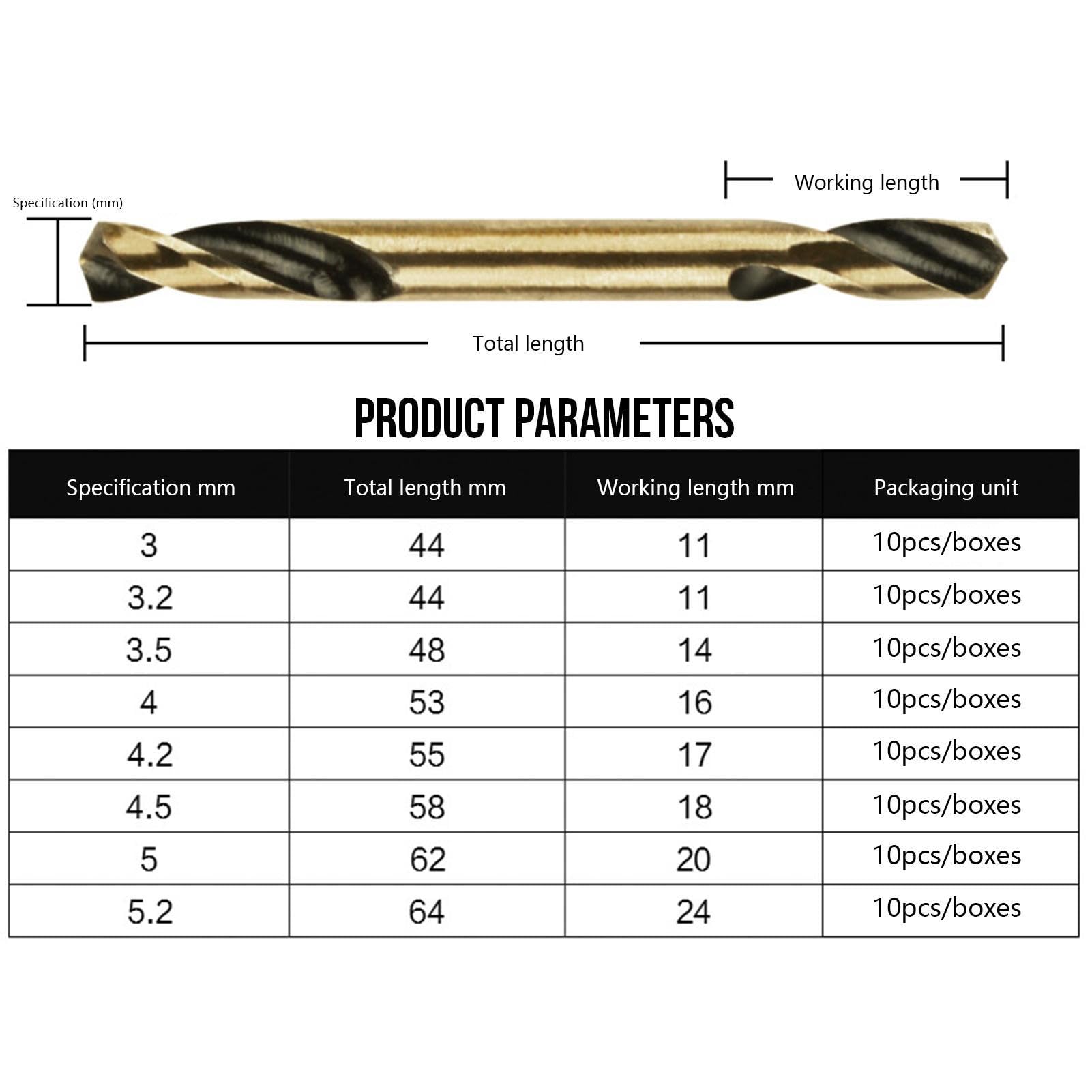 Punte Trapano HSS 10 Pezzi Doppia Estremit&agrave; - Per Acciaio, Legno E Pietra