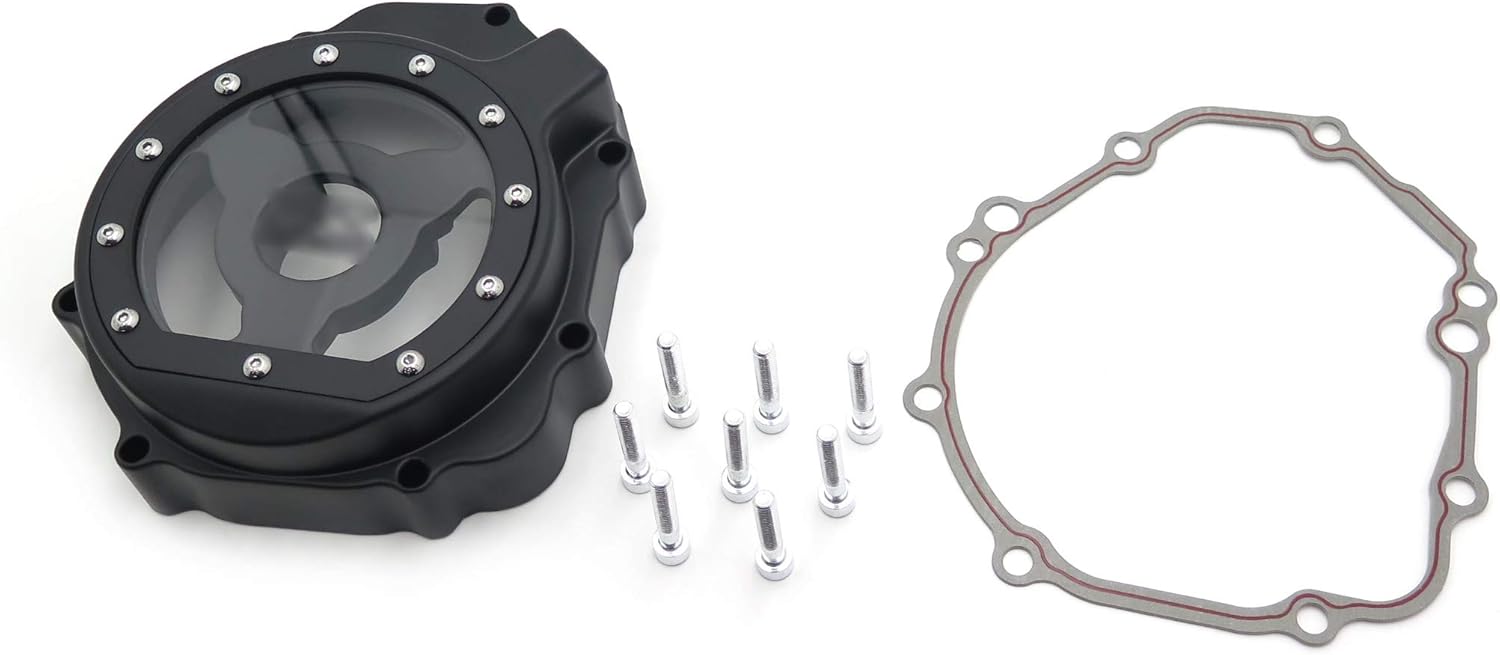 HTTMT MT049A- Engine Stator cover see through Compatible with Suzuki 2005-2008 GSXR1000 Black left