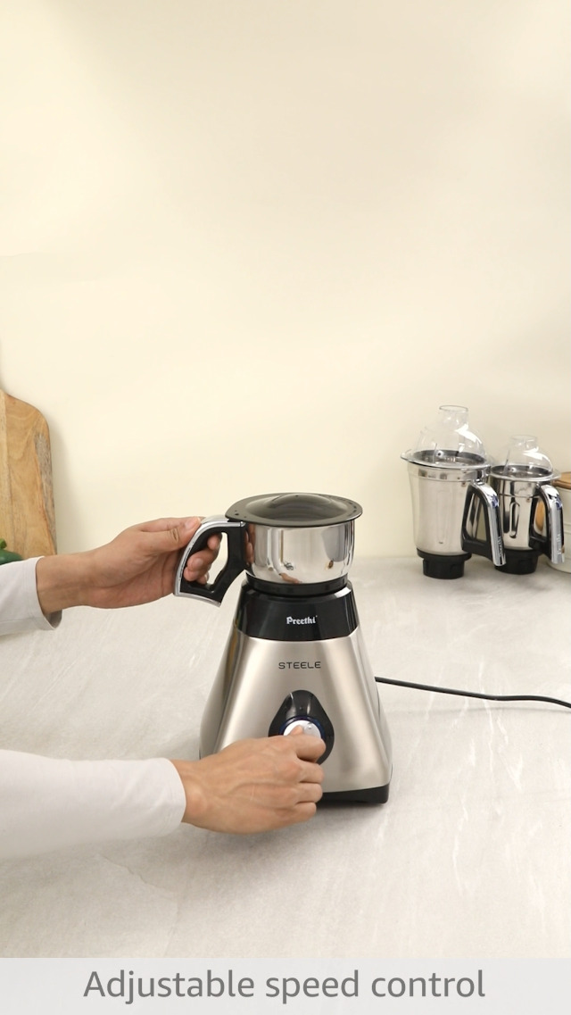 Buy Preethi Steele 110V Mixer Grinder for Kitchen | 3 Jar, 550W