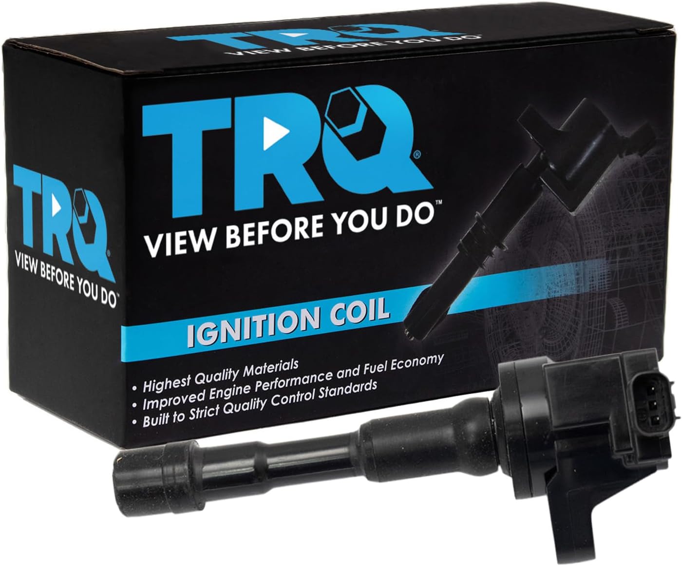 TRQ Rear Ignition Coil Compatible with 2013-2014 Acura ILX 2012-2013 Honda Civic 2010-2014 Insight