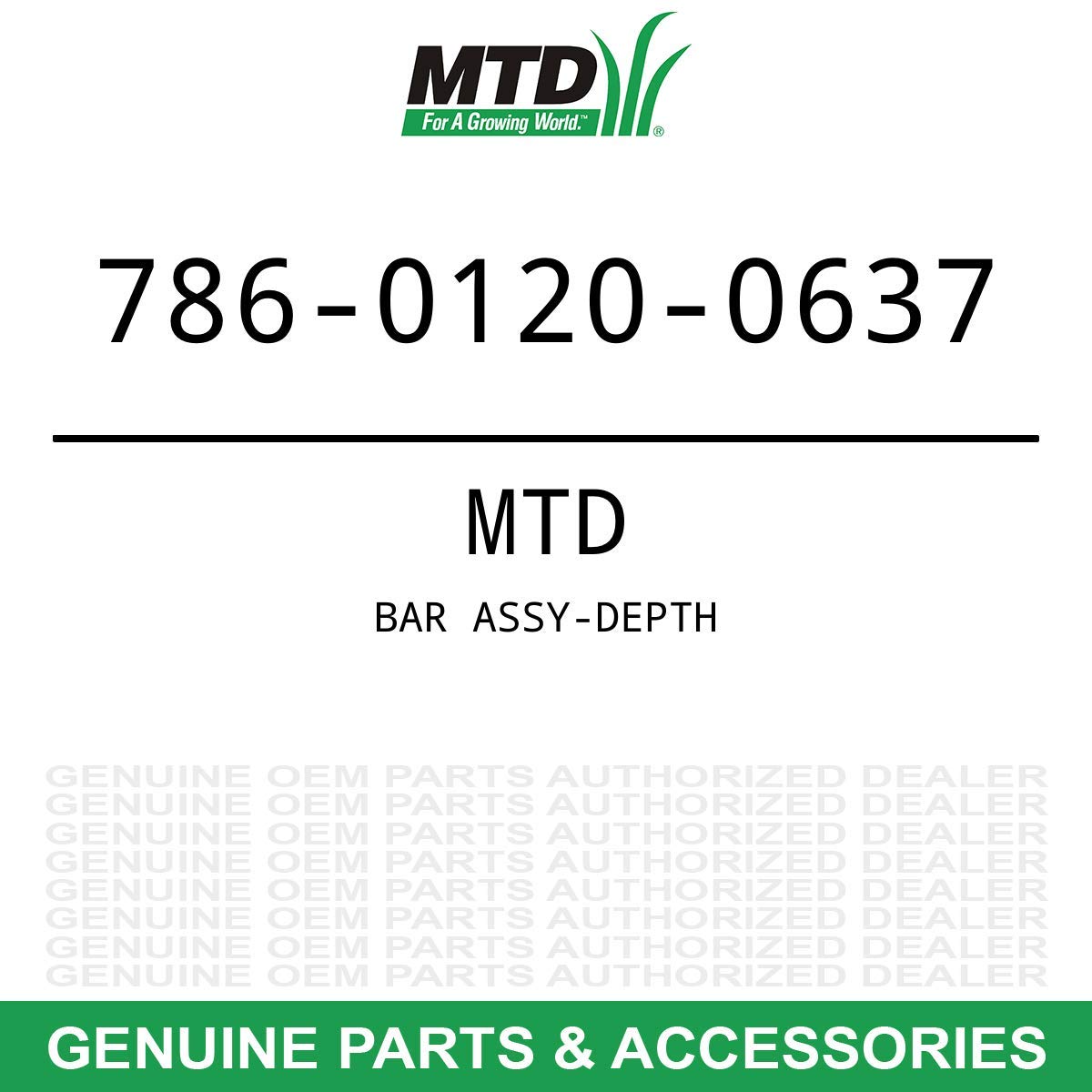 MTD 786-0120-0637 Profundidad de montaje de barra