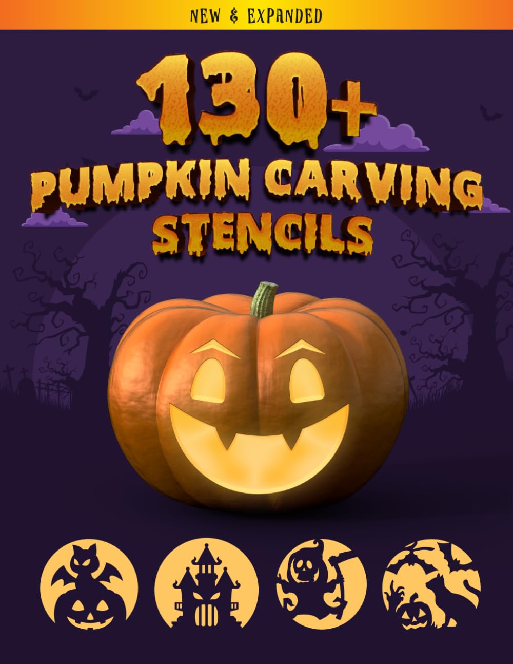 Pumpkin carving stencils: Over 130 Halloween jack olantern pumpkin designs. Including Witches, Cats, skulls, bats, ghosts, and so much more! (Best Pumpkin Carving Stencils 2026)