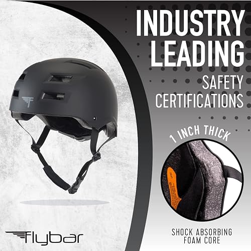 Miniatura 2 de Casco de bicicleta Flybar - Multideporte, certificado dual, ajustable, ligero, para skateboard, patinaje, pogo, scooter eléctrico, snowboard, para
