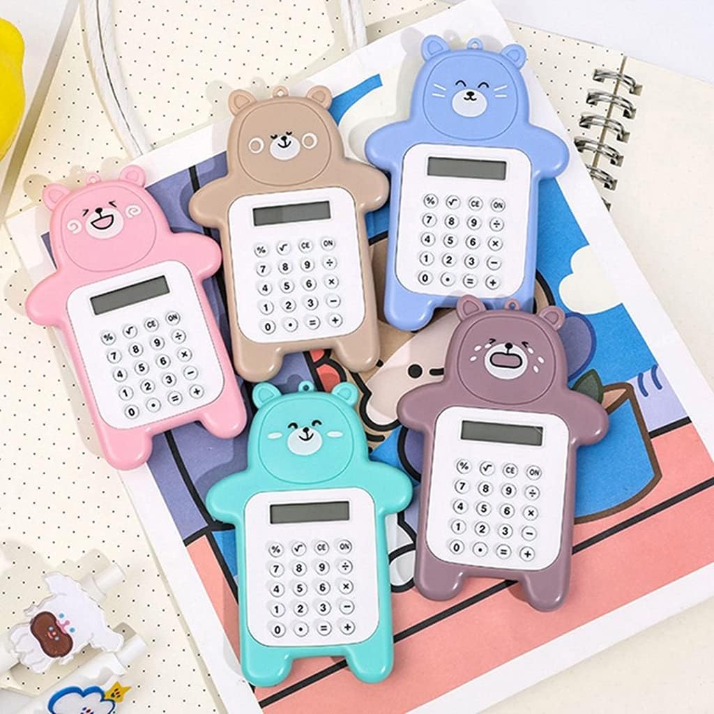 Calcolatrice da Tavolo, Calcolatrice Portatile Formato Tascabile Display a 8 Cifre Cartone Animato Mini Pulsante Sottile Calcolatrice Carina Materiale Scolastico (Color : D) (Color : D)