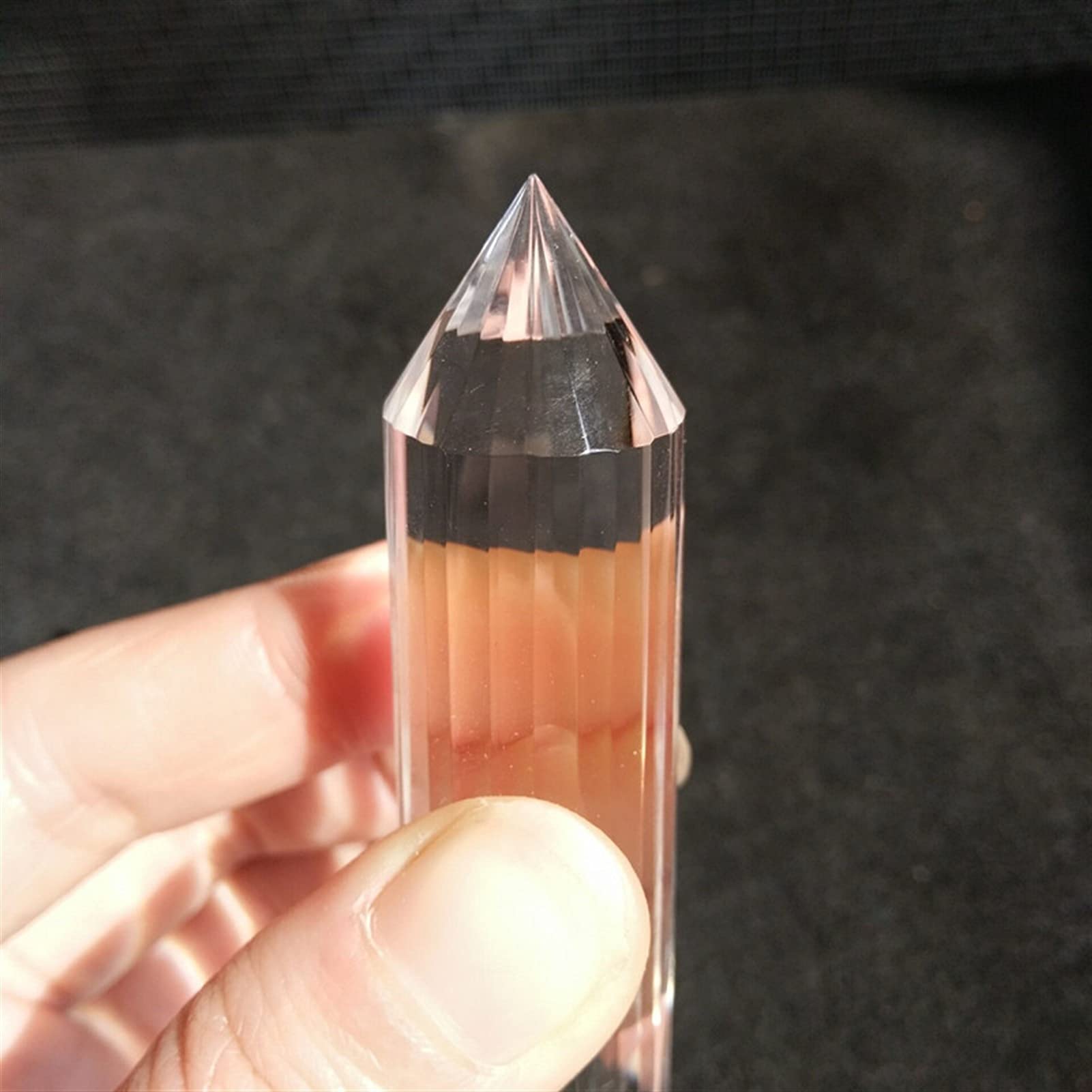 PAKMEZ Varita de Cristal Inspirada en Vogel de Cuarzo Transparente Natural de 24 Lados, Piedra de Cristal dingchi Obelisco