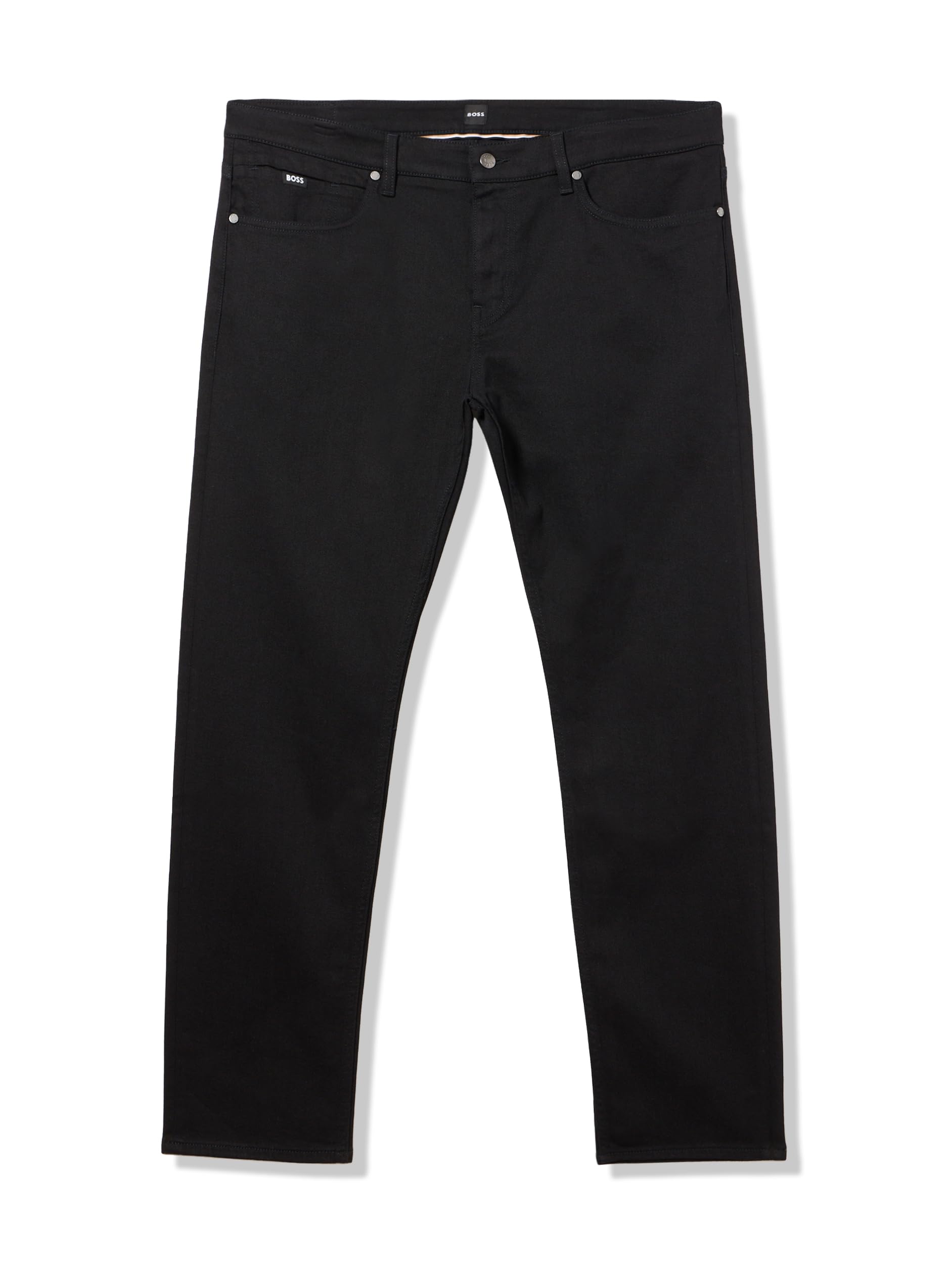 

                                                    BOSS, Delaware Black Straight Leg Slim Fit Jeans, 