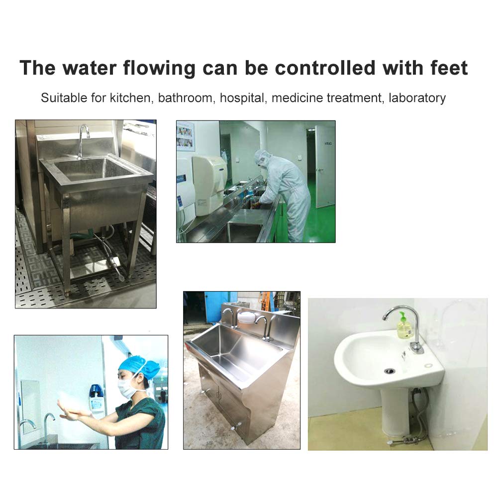 Valvola Acqua A Pedale Per Lavabo - In Ottone Cromato, Filettatura G1/2, Per Ospedali E Laboratori - Foto 10