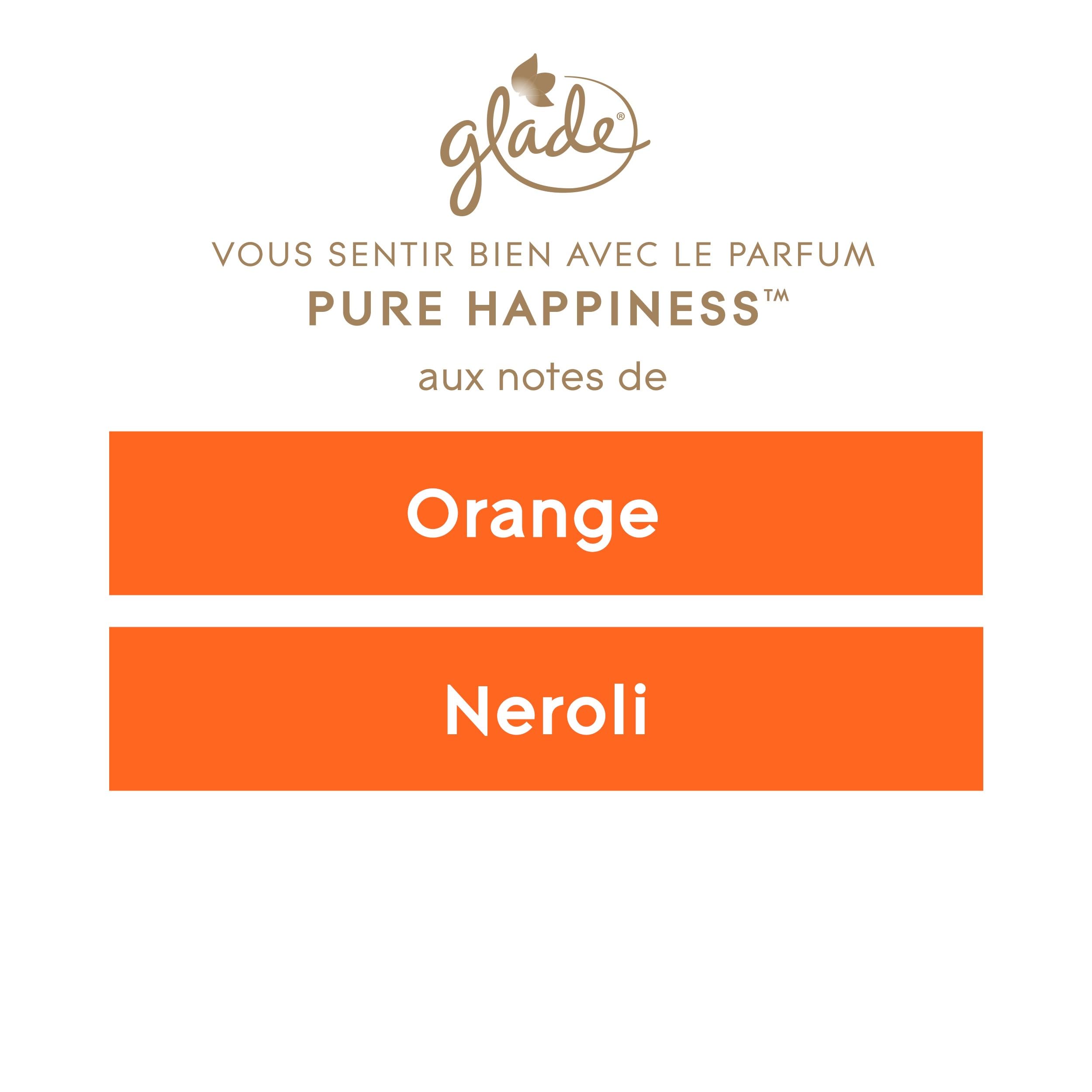 GLADE® AROMATHÉRAPIE BOUGIE PURE HAPPINESS ORANGE & NÉROLI - sans huile de palme