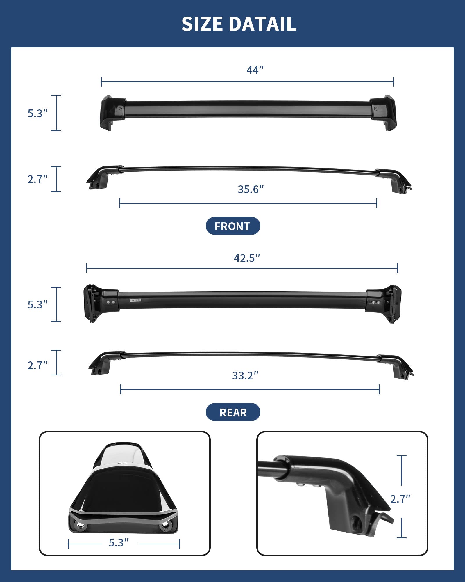 LEDKINGDOMUS Roof Rack Crossbars Compatible for 20122016 CRV with