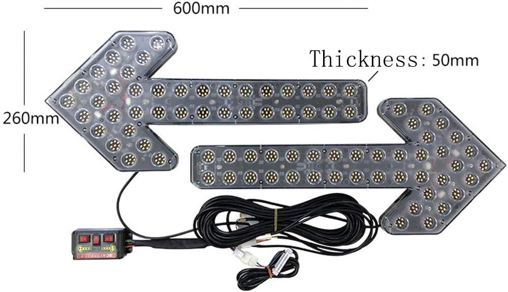 SSCYHT Car Traffic Arrow Flashing Light Guide Warning Indicator, Traffic Consultant Led Directional Arrow Light,24v,60cm