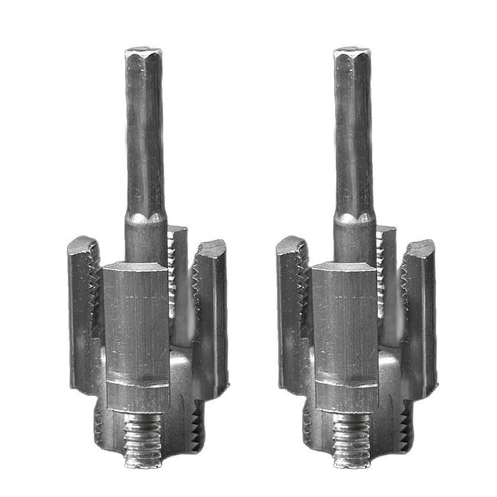 Woedpez Six Points 2Pieces Electric Drill Compatible Pipe Threading Attachments Internal & External Threader Cutter For Hole Cutting Threading Tool For