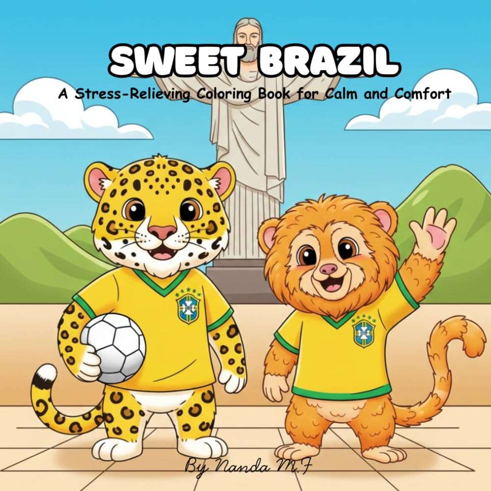 Sweet Brazil: A Stress-Relieving Coloring Book for Calm and Comfort