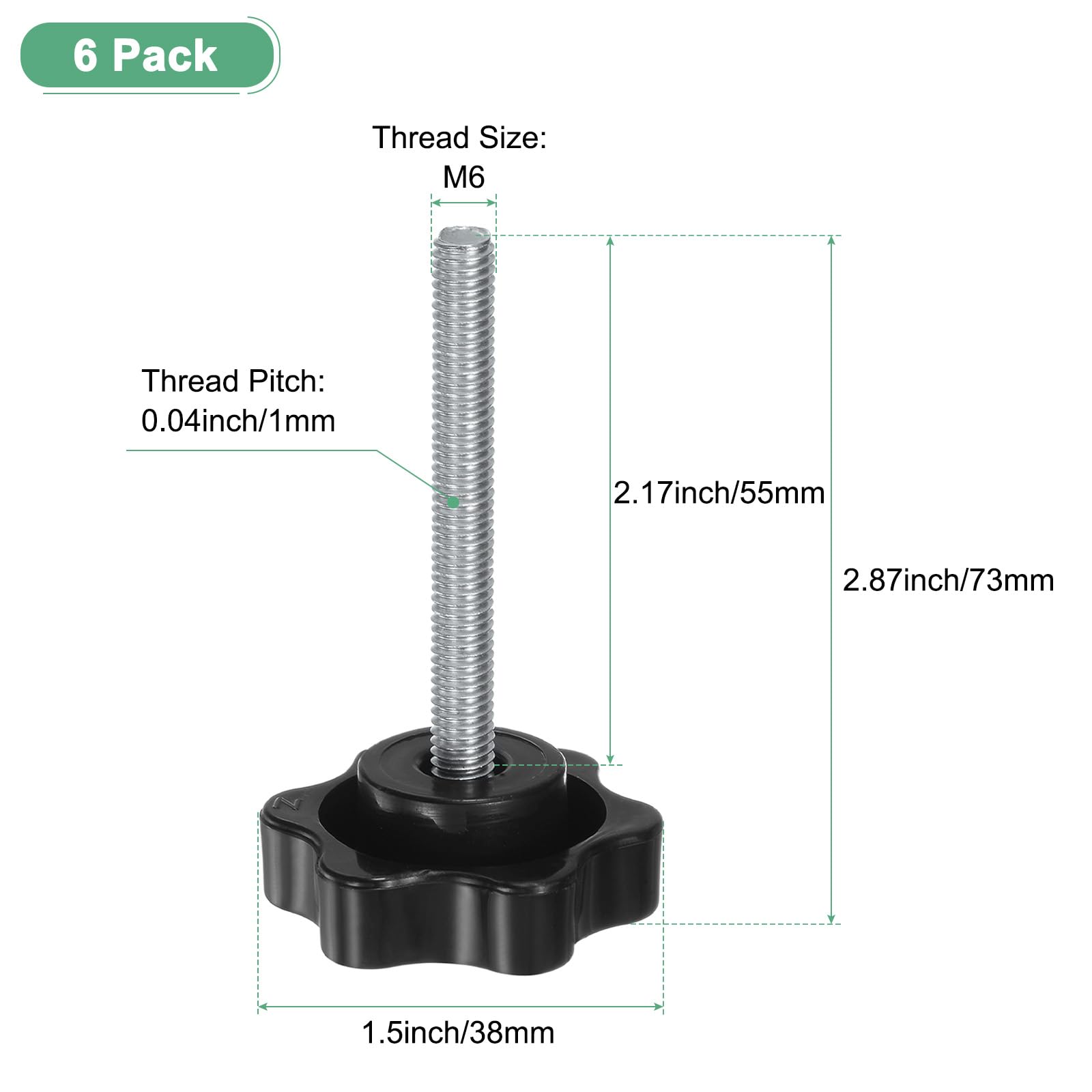 M METERXITY 6-Pack Star Clamping Knobs - Image 3