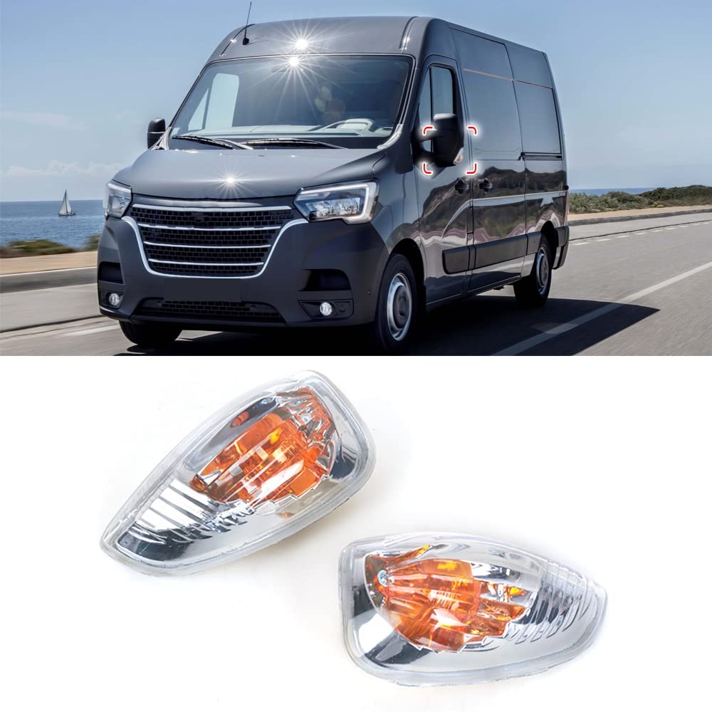 Generico Specchio Luci Lampada Per Specchietto Laterale Auto Per Master 2010-2018 Accendi La Luce Siganl Senza Lampadina