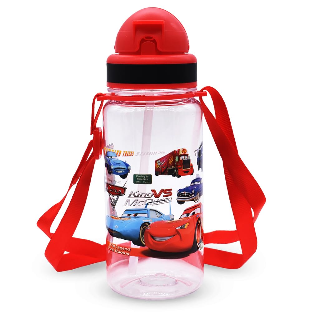 FCXVXCLMcqueen Kids Water Drinking Bottle Straw Water Bottle Childs Water bottle Toddler Drinks Bottle Flip Top Water Bottle Kids Reusable Water Bottle for School Sport Travel Drink Bottle 500ml