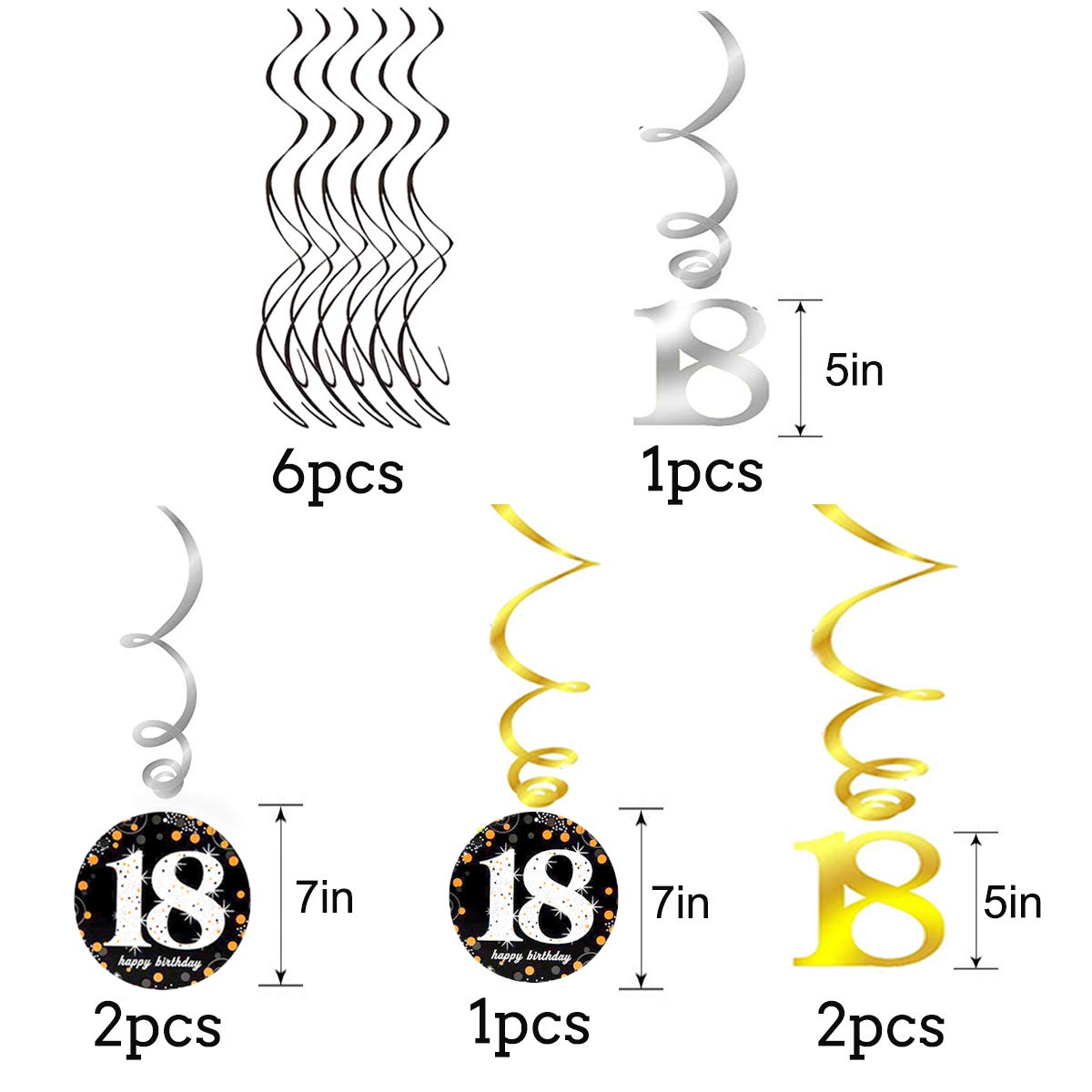 sancuanyi 18th Birthday Decorations Silver Happy Birthday Party