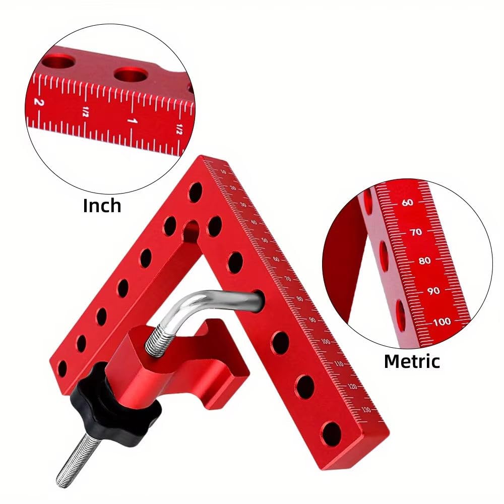 Juego de clips de fijación en ángulo recto, 6 piezas de aluminio en forma de L para armarios, cajones, marcos y proyectos de bricolaje, accesorio auxiliar de 90 grados