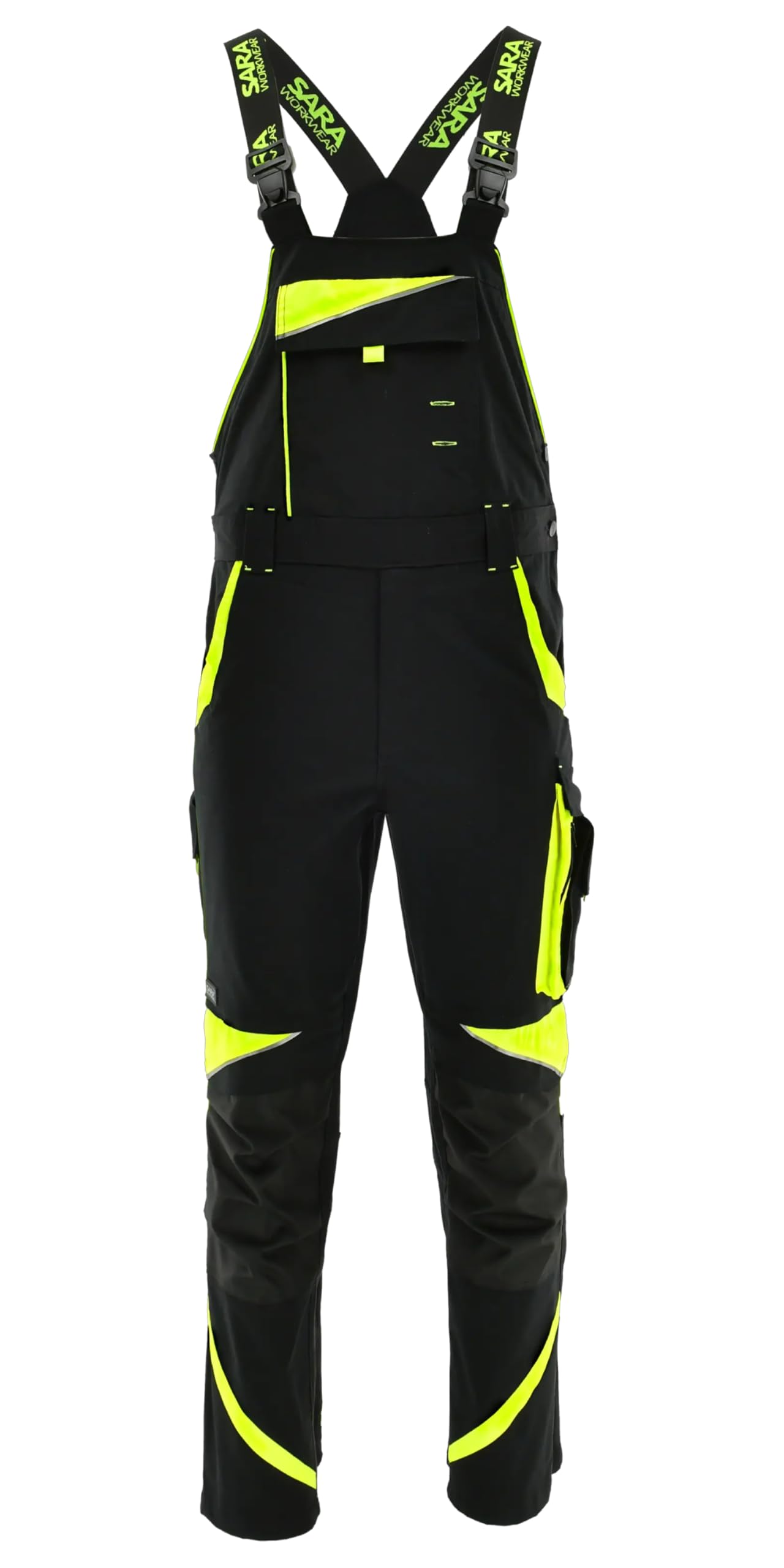 SARA WORKWEAR - Salopette de travail stretch pour homme - Avec poches genouillères - Salopette de travail pour toutes les saisons - Tailles 46 à 64