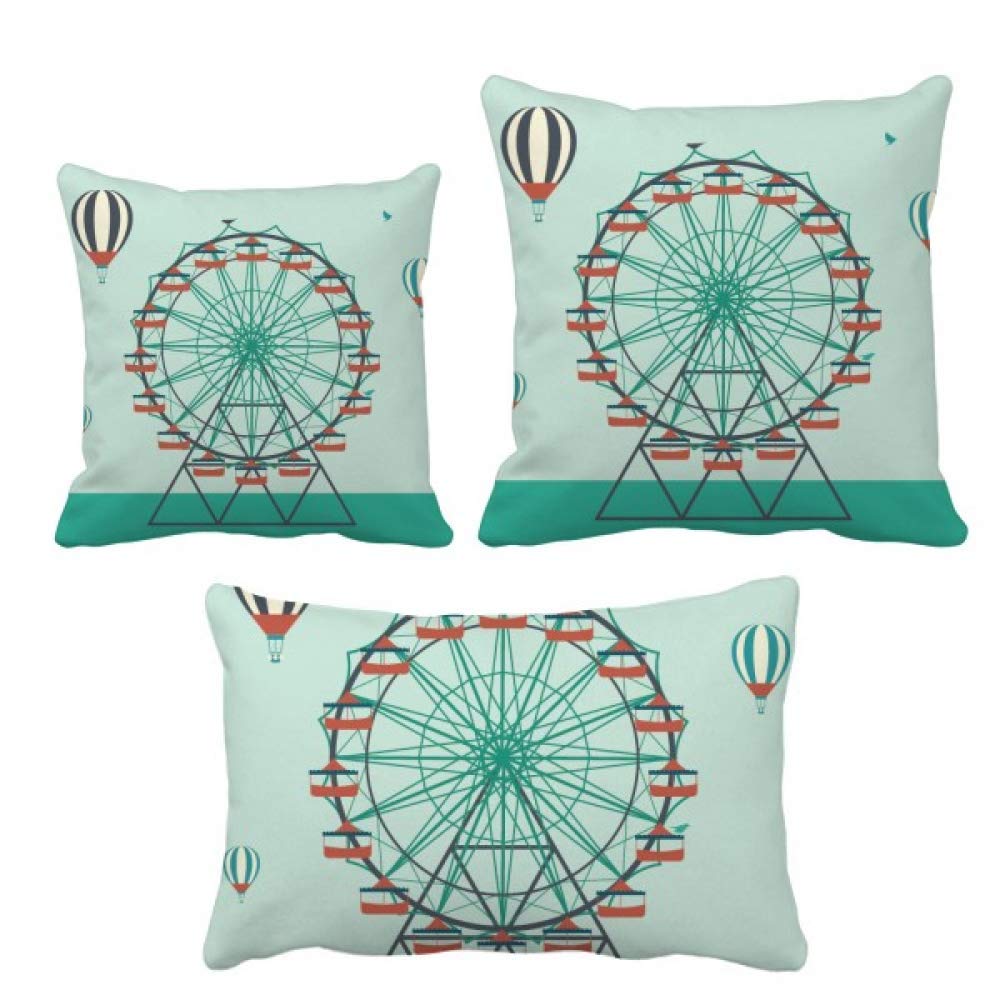 Housse de coussin pour décoration de jardin motif cirque vert carré