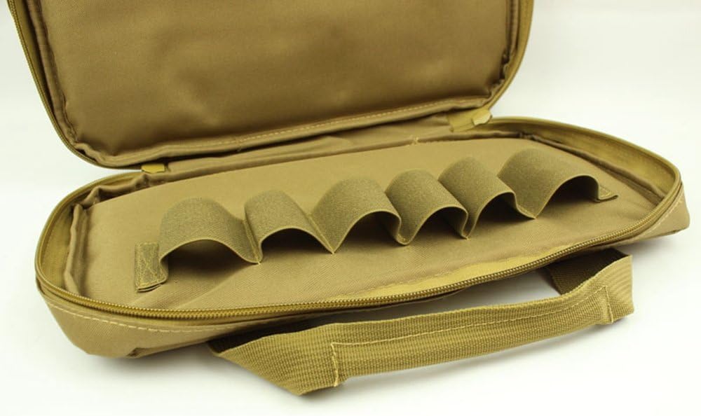 Unisex Adult Tactical Single Pistol Case Range Bag Handgun Bag 1000D Nylon (TAN)