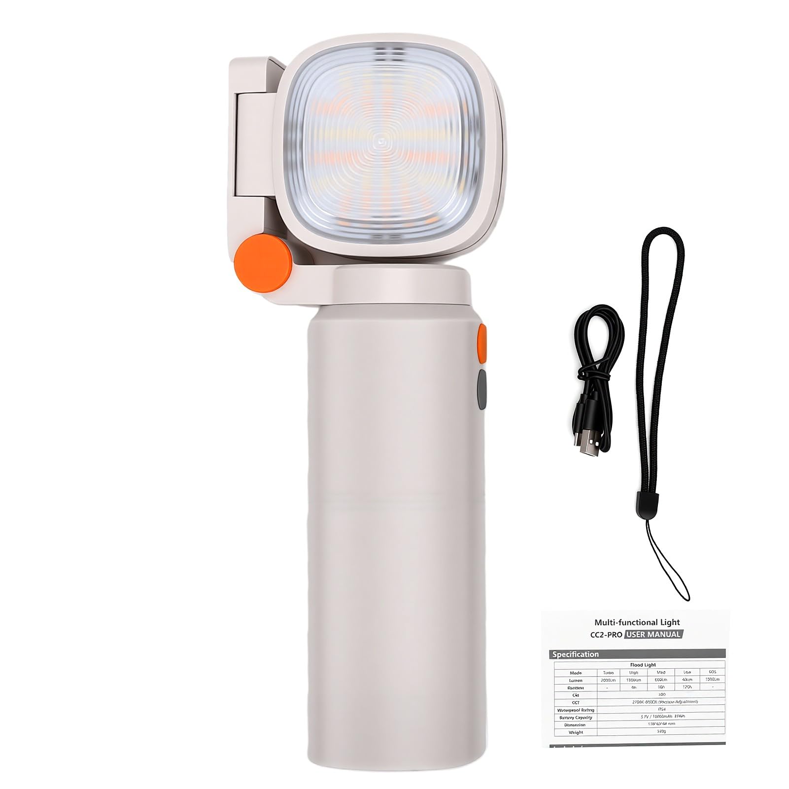 YUYTE Luce da Campeggio Ricaricabile con Batteria da 10000 MAh e Design | IP54 Antipolvere e Antispruzzo, Resa Cromatica Elevata CRI≥90, Temperatura Colore Continua 2700K-6500K, Utilizzata per