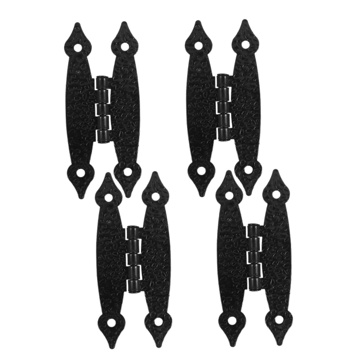 CLISPEED 4pcs Decorative Butterfly Cabinet Hinges Black Heavy Duty Replacement Hinges for Cupboard Doors and Boxes