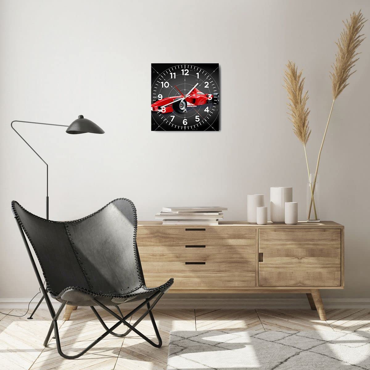 Orologio da Parete in Vetro Agricoltura alcool barile tazza 30x30cm Piccolo Moderno Orologio da Muro Per Casa Cucina Soggiorno Silenzioso Wall Clock Decorazione Orologio da Appendere - C4AC30x30-2156